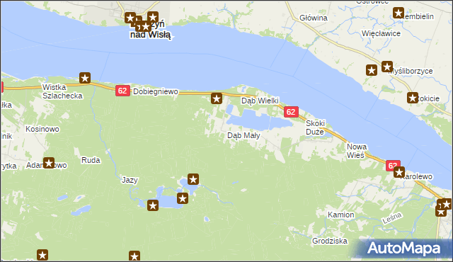 mapa Dąb Mały, Dąb Mały na mapie Targeo