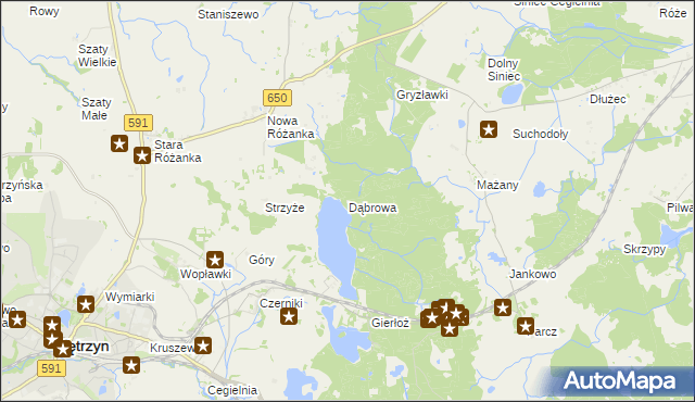 mapa Dąbrowa gmina Kętrzyn, Dąbrowa gmina Kętrzyn na mapie Targeo