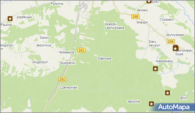 mapa Dąbrowa gmina Szubin, Dąbrowa gmina Szubin na mapie Targeo