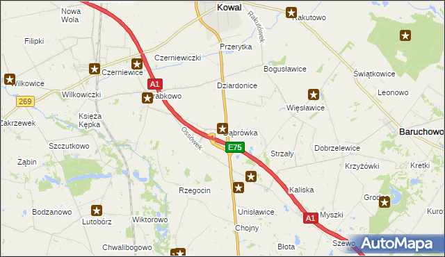 mapa Dąbrówka gmina Kowal, Dąbrówka gmina Kowal na mapie Targeo