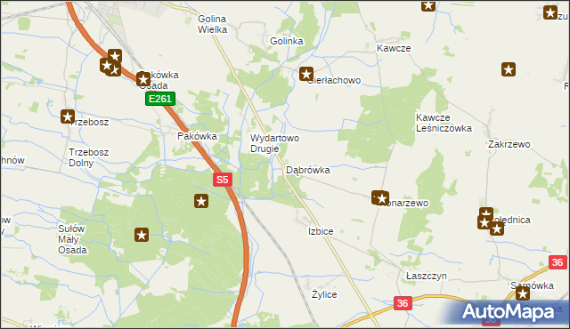 mapa Dąbrówka gmina Rawicz, Dąbrówka gmina Rawicz na mapie Targeo