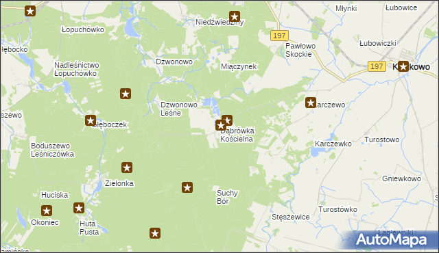 mapa Dąbrówka Kościelna gmina Kiszkowo, Dąbrówka Kościelna gmina Kiszkowo na mapie Targeo