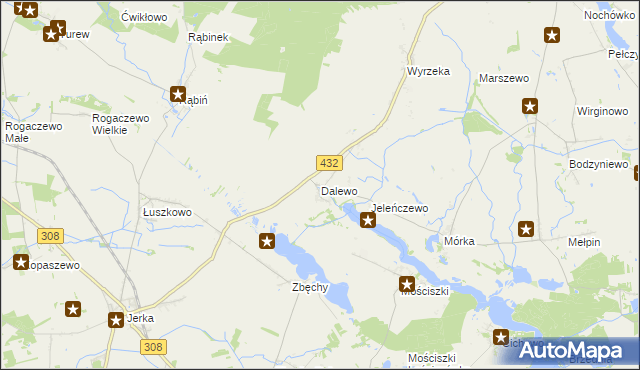 mapa Dalewo gmina Śrem, Dalewo gmina Śrem na mapie Targeo