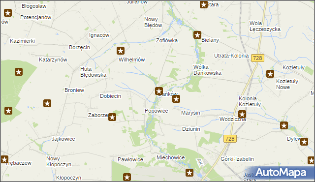 mapa Dańków gmina Błędów, Dańków gmina Błędów na mapie Targeo