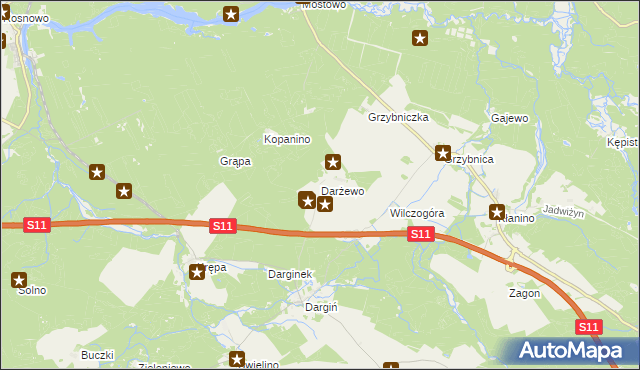 mapa Darżewo gmina Bobolice, Darżewo gmina Bobolice na mapie Targeo