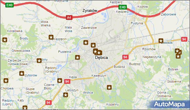 mapa Dębicy, Dębica na mapie Targeo