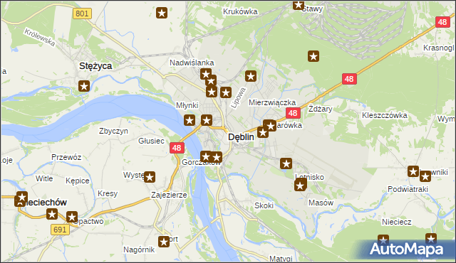 mapa Dęblin, Dęblin na mapie Targeo