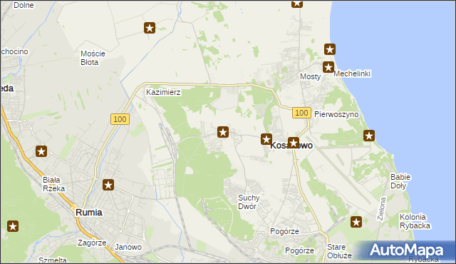 mapa Dębogórze, Dębogórze na mapie Targeo