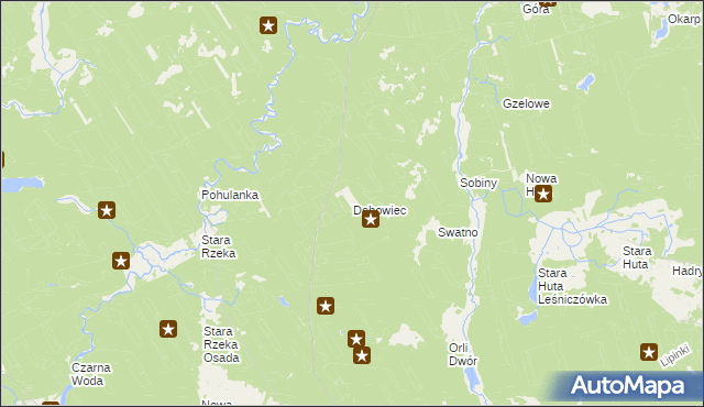 mapa Dębowiec gmina Osie, Dębowiec gmina Osie na mapie Targeo