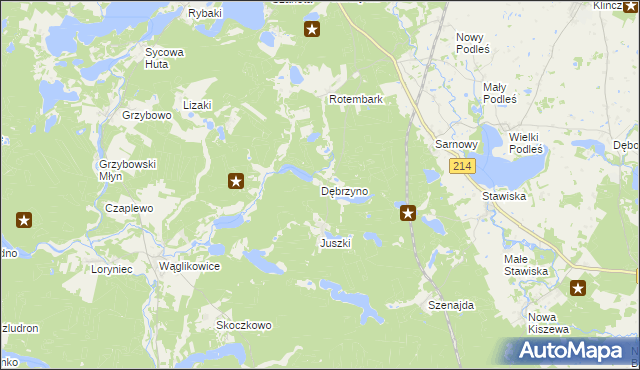 mapa Dębrzyno, Dębrzyno na mapie Targeo