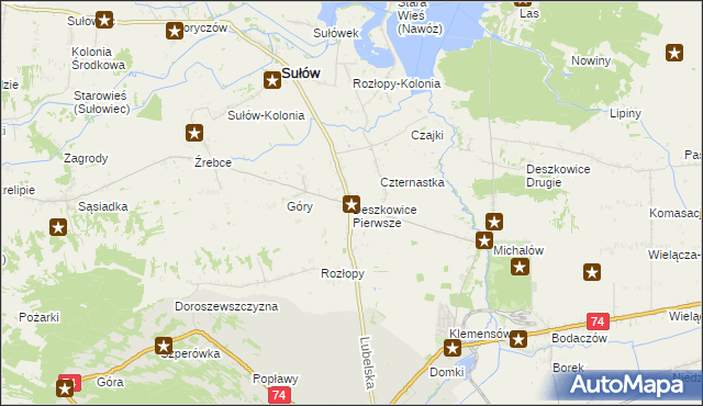 mapa Deszkowice Pierwsze, Deszkowice Pierwsze na mapie Targeo