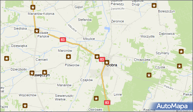 mapa Długa Wieś gmina Dobra, Długa Wieś gmina Dobra na mapie Targeo