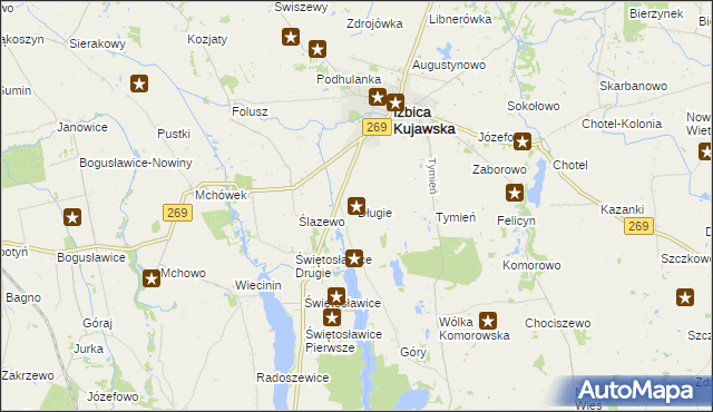 mapa Długie gmina Izbica Kujawska, Długie gmina Izbica Kujawska na mapie Targeo