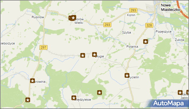 mapa Długie gmina Szprotawa, Długie gmina Szprotawa na mapie Targeo