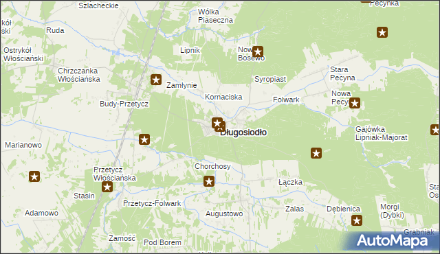 mapa Długosiodło, Długosiodło na mapie Targeo