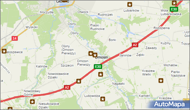 mapa Dmosin, Dmosin na mapie Targeo