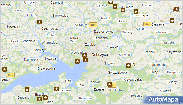 mapa Dobczyce, Dobczyce na mapie Targeo