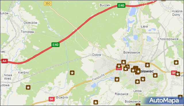 mapa Dobra gmina Bolesławiec, Dobra gmina Bolesławiec na mapie Targeo