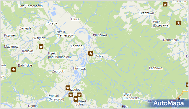 mapa Dobra gmina Sanok, Dobra gmina Sanok na mapie Targeo