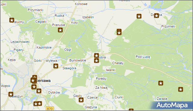 mapa Dobra gmina Sieniawa, Dobra gmina Sieniawa na mapie Targeo