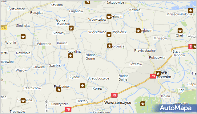 mapa Dobranowice gmina Igołomia-Wawrzeńczyce, Dobranowice gmina Igołomia-Wawrzeńczyce na mapie Targeo