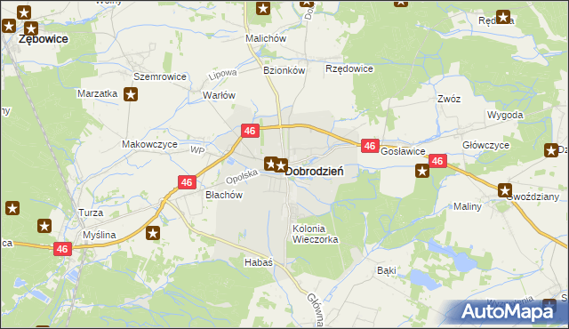 mapa Dobrodzień, Dobrodzień na mapie Targeo