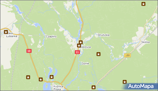 mapa Dobrzyca gmina Szydłowo, Dobrzyca gmina Szydłowo na mapie Targeo