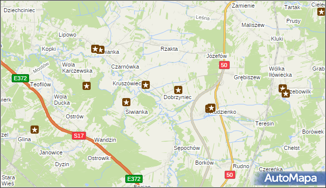 mapa Dobrzyniec, Dobrzyniec na mapie Targeo