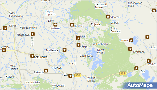 mapa Dołęga gmina Szczurowa, Dołęga gmina Szczurowa na mapie Targeo