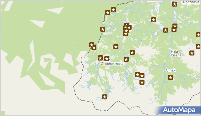 mapa Dolina Chochołowska, Dolina Chochołowska na mapie Targeo