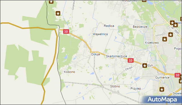 mapa Dołuje, Dołuje na mapie Targeo