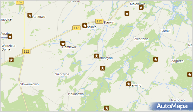 mapa Domacyno, Domacyno na mapie Targeo