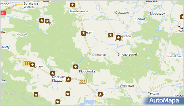 mapa Domanice gmina Wińsko, Domanice gmina Wińsko na mapie Targeo