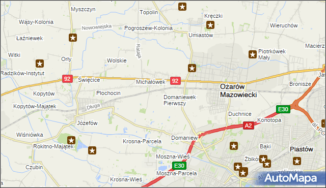 mapa Domaniewek Pierwszy, Domaniewek Pierwszy na mapie Targeo