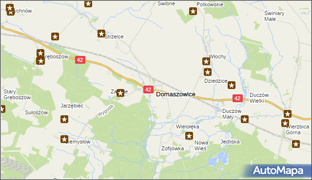 mapa Domaszowice powiat namysłowski, Domaszowice powiat namysłowski na mapie Targeo