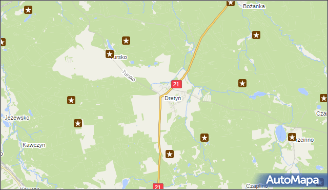 mapa Dretyń, Dretyń na mapie Targeo