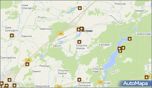 mapa Drożyska Wielkie, Drożyska Wielkie na mapie Targeo