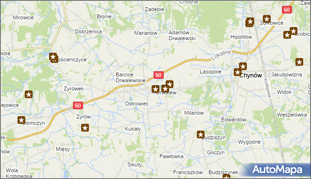 mapa Drwalew gmina Chynów, Drwalew gmina Chynów na mapie Targeo