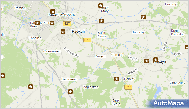 mapa Drwęcz, Drwęcz na mapie Targeo
