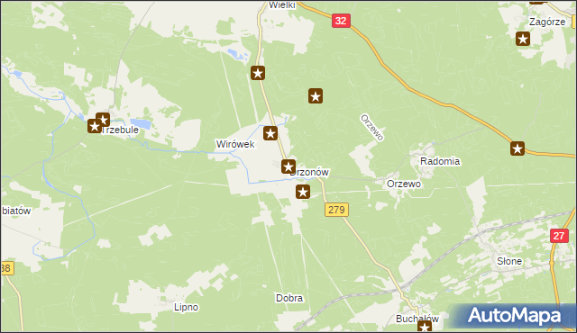 mapa Drzonów, Drzonów na mapie Targeo