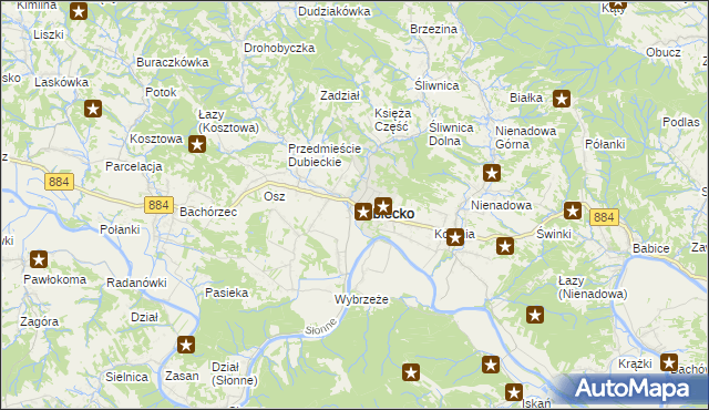 mapa Dubiecko, Dubiecko na mapie Targeo