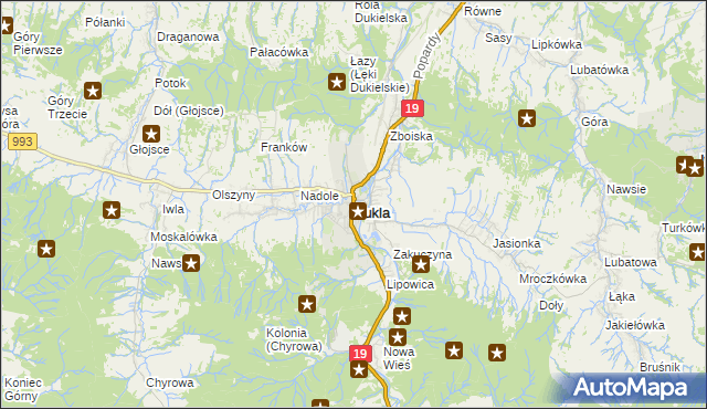 mapa Dukla, Dukla na mapie Targeo