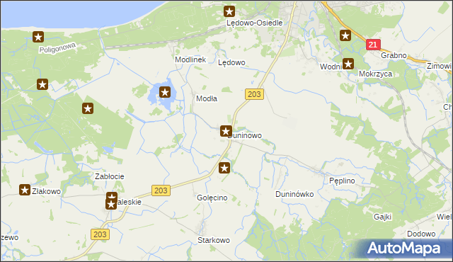mapa Duninowo, Duninowo na mapie Targeo