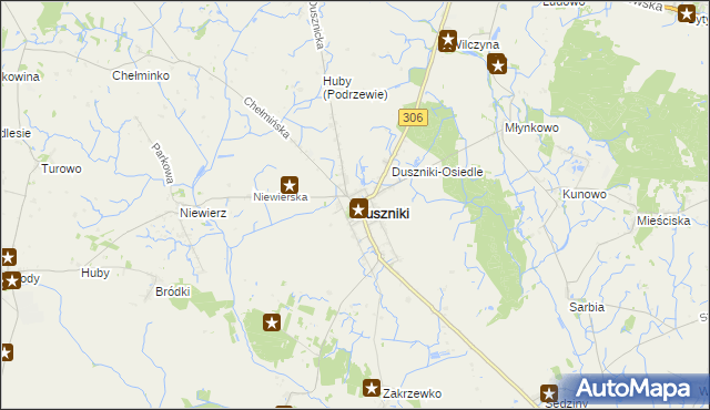 mapa Duszniki powiat szamotulski, Duszniki powiat szamotulski na mapie Targeo