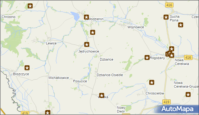 mapa Dzbańce, Dzbańce na mapie Targeo