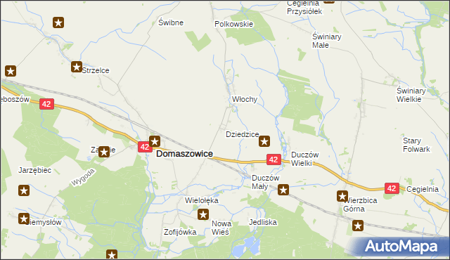 mapa Dziedzice gmina Domaszowice, Dziedzice gmina Domaszowice na mapie Targeo