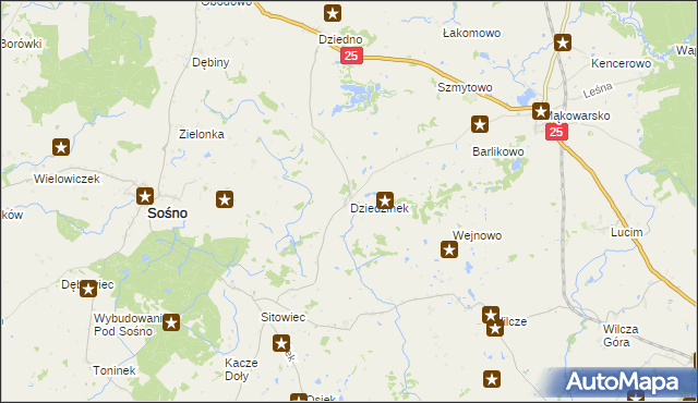 mapa Dziedzinek, Dziedzinek na mapie Targeo