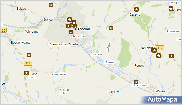 mapa Dzielów, Dzielów na mapie Targeo