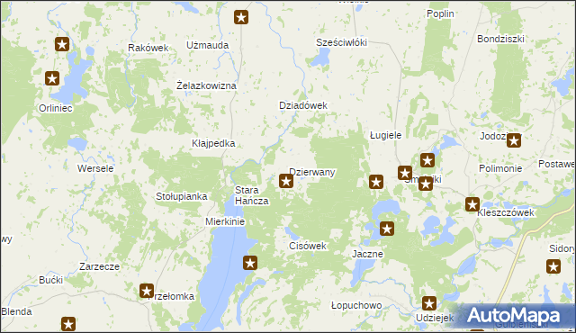 mapa Dzierwany, Dzierwany na mapie Targeo