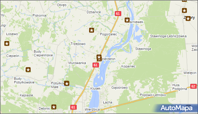 mapa Dzierżenin, Dzierżenin na mapie Targeo